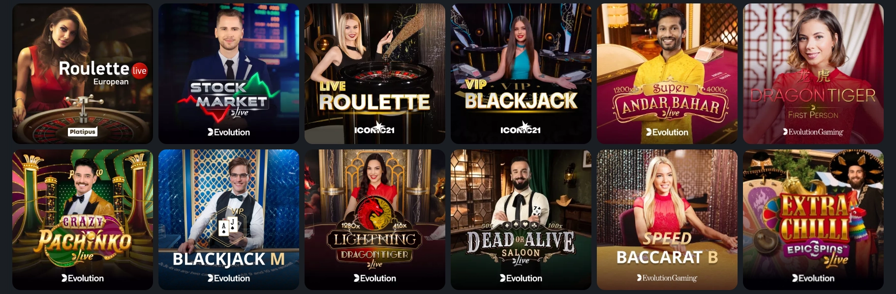 Übersicht aller Live-Casino-Spiele im JungliWin Casino